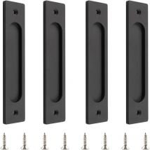 18cm poignée de porte coulissante rectangulaire auto - adhésive, 4pcs aluminium poignée plate sans emboutissage pour armoire de porte et fenêtre