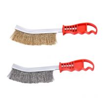 2 Pièces Brosse Metallique a Main, 230mm Brosse Métallique Fil Acier Laitonné, Acier Inoxydable Brosse Metalique pour Enlever La Rouille, La