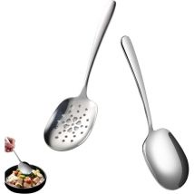 2 Pièces CuillèRes De Service,Cuillere De Service Et Cuillères De Service En Acier Inoxydable,Service Buffet Cuillère Pour HôTels,Pique Niques,FêTes