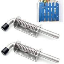 2 Pièces Loquet à Ressort, Verrou Porte de Garage, Loquet Ressort Inox, Loquet Ressort Robuste, Verrou de Porte à Boulon, pour Porte de Garage,