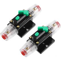 Lntyq - 2 Stück dc 12V-48V 30A Auto Reset Leistungsschalter Schwarz Grün