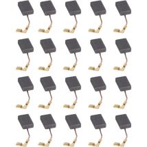 20 pièces balais de charbon, balais de charbon de moteur remplacement de balais de charbon de moteur électrique professionnel pour meuleuse d'angle
