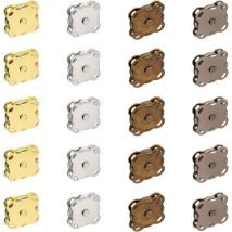 Lntyq 20 Pièces Boutons Magnétiques, Clips de Boutons Magnétiques, Boutons Pression Magnétiques, Métal, Pour Sacs, Couture, Artisanat, Sacs à Main,