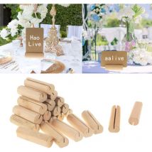 20pcs Bois Naturel Support Photo Carte Placez la carte Les détenteurs, porte photo bois,porte carte bois,pour Mariages Banquets Fêtes Décoration