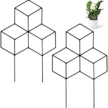 2er-pack Rankgitter Für Kletterpflanzen, Stapelbares Rankgitter Aus Metall Für Topfpflanzen, 30 X 45 Cm Für Den Innen- Und Außenbereich (quadratisch) 