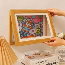 Lntyq - 2pcs Cadre Dessin Enfant à Changer A4 D'art Photo Bois avec 20 Bourrage Papier Capacité100 œuvres D'Art