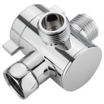 Lntyq - 3-Wege-Ventil, G1/2 Zoll Drei-Wege-Duschumsteller mit Absperrventil, T-förmiges Adapterventil, Duschzubehör-Adapter für Handbrause/fester