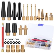 33 Stück Fahrradpumpendüse Ballon-inflator, Ventiladapter Mit Inflatorschlauch, Für Fahrrad, Dv Sv Av Fahrradpumpenadapter Mit Aufbewahrungsbox, 