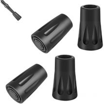4 Pièces Embout Baton de Marche, Embouts en Caoutchouc pour Bâton, Rechange en Caoutchouc Embouts pour Bâton de Marche Nordique pour Bâtons de