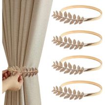 4 Pièces Embrasses de Rideaux, Sangles de Rideaux en Alliage Réglables Attache Rideaux Fenetre Pince Cordes à Pinces à Rideaux pour Maison Bureau