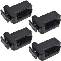 4 pièces Fermeture porte placard Loquets pour placards Fermoirs pour placards Armoire Catches verrou pour armoire de meuble (noir),6.854.31.7cm