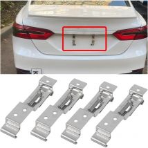 Lntyq 4 Pièces Support De Plaque D'immatriculation pour Remorque, Support De Plaque D'immatriculation avec Ressort en Acier Inoxydable, Pinces à