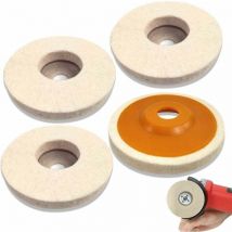 4Pcs Diamètre 125mm Disque de Polissage Meuleuse, Polissage Meuleuse D'angle Bore Dia 22mm, Feutre de Laine Roue de Polissage pour Polissage Verre,