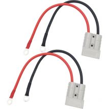 50A 600V Connecteur Batterie, Connecteur de Chargeur de Batterie de Chariot élévateur avec câble de connecteur de Batterie à Joint torique 10AWG (2