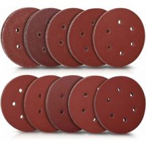 50x disque abrasif rond - Papier de verre ponceuse - Feuilles abrasives collantes crochet et scratch - Grain de 40 à 400 - Diamètre 150 mm - Lntyq