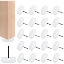 Lntyq 50x Patins de chaise en plastique Patins de meubles Ø20mm Protection des pieds de chaise