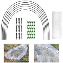 55 Pièces Arceau pour Serre Tunnel, Support d'arceaux de Jardin Ajustable en Fibre de Verre antirouille, Kit De Maison De Cerceau De Jardin, Support