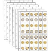 6 Feuilles Classeur Pieces de Monnaie, Pochettes Album Plastique pour Pièces de Monnaie avec 9 Trous Standard 42 Compartiments pour Collectionneurs