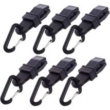 6 pièces Clip de Bâche de Mousqueton de Camping Ensemble de Pinces pour Bâche Bâche avec Clip pour Tente de Camping Clip de Tente Réutilisable