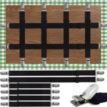 6 Pièces Pinces Nappe, Tendeur Drap Housse Élastique, Élasticité Réglable Clips Pince pour Nappe, Pince Nappe Exterieur, pour Drap Lit, Canapé, Nappe