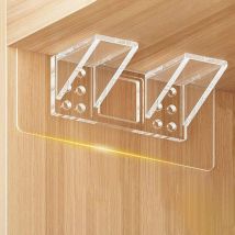 Lntyq 6 selbstklebende Regalhalterungen, 14 x 6 cm große doppelte Regalstützstifte, transparente Regalhalterungen, stanzfreie selbstklebende