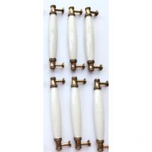 Lntyq 6 x Door Pull Handle Bow Pulls, T Bar Kitchen Door Handles, Cupboard Drawer Bedroom furniture handles ceramics Hole centres 128 mm