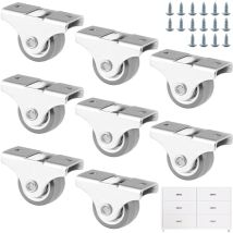 8 Pièces Roulette Fixes pour Meubles, Petite Roulette 25mm Meuble Caoutchouc Roulettes avec Vis, Mini Roulettes pour Meubles, Appareils
