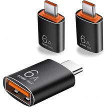 Adaptateur usb c vers usb (3 Pack), Adaptateur otg de Type c vers usb 3.1 pour Smartphones et Ordinateurs Portables, Compatible avec iPhone 15 Pro