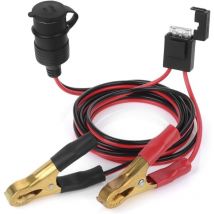 Allume Cigare Câble Alimentation Rallonge Pince Crocodile 2m 12V 14awg 25A Adaptateu pour Téléphone Mobile, Aspiration,GPS - Lntyq