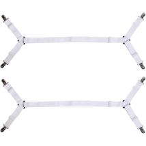 Attache Drap Housse Réglable Sangles de Support de Drap de Lit Tendeurs de Draps Élastiques avec Clips en Métal pour Draps, Matelas, Planche à