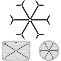 Lntyq Attaches de drap de lit croisées élastiques améliorées, sangles de support de drap de lit réglables en croix à 6 directions, clips de