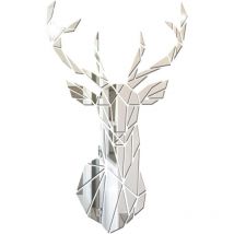Autocollant Mural Miroir en Cerf 3D 1 Jeu Miroirs Muraux Autocollant Géométriques Miroir Acrylique Adhésif Autocollant Mural Autocollants de Miroir