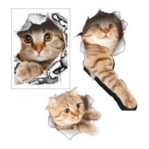 Lntyq Autocollants pour voiture, autocollants pour chat, autocollants pour voiture, autocollant pour voiture pour chat, stéréo 3D amovible pour