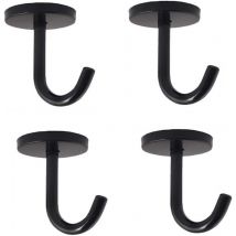 Lntyq - Black Edition 5,5 cm Edelstahl-Deckenhaken zum Anschrauben (4er-Pack)