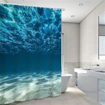 Blauer Schimmelresistenter Duschvorhang, Stoff-duschvorhang Mit Haken, Badezimmer-duschvorhang - Lntyq