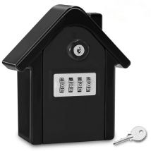 Boite a Cle Securisee Mural Boite a Clé avec Code Numérique & Clés d'urgence, Grand Key Safe Box Format Coffre a Clef Extérieur pour Maison, Bureau,