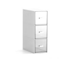 Boite à Thé avec 3 Tiroirs, Rangement Cuisine en Plastique, Boite de Rangement Cuisine, Rangement à Thé, Rangement Maquillage, Casier de Rangement,
