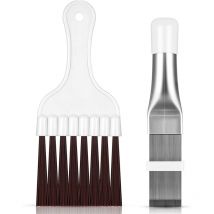 Brosse pour climatiseur, peigne à ailettes pour condenseur de climatiseur, peigne à ailettes ac 2 pièces, nettoyeur d'ailettes en acier inoxydable,