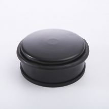Butée de porte ronde en acier inoxydable, adaptée aux portes et antidérapantes, 10 x 4,5 cm, 1000 g, noir - Lntyq
