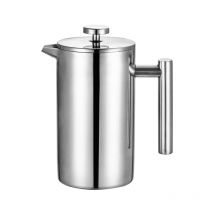 Lntyq Cafetière à Piston en Acier Inoxydable 1L, Presse française avec Triple Filtres, French Press avec Fonction de Maintien au Chaud et Piston en