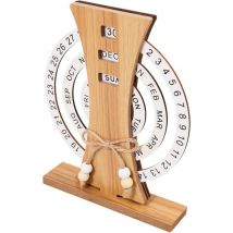 Calendrier En Bois Élégant Accessoire De Bureau Calendrier En Bois Calendrier Perpétuel Décoratif En Bois - Lntyq