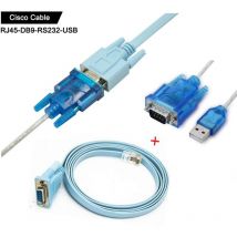 Cisco Câble De Console Câble Série Rj45 à DB9 et RS232 à usb (2 en 1) Pour Périphérique Cisco 1.8M + 1M - Lntyq