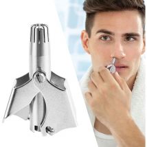 Lntyq Coupe nez manuelle en acier inoxydable,Tondeuse à poils de nez,Coupe-Poils Nez,Tondeuse nez,Tondeuse à poils nasaux,oreilles Epilateur