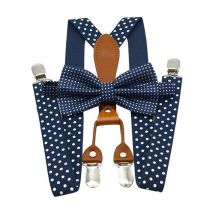Ensemble bretelles et nœud papillon - Imprimé à pois élastiques - Accessoires de vêtements pour homme - Pour mariage, événements formels - Lntyq