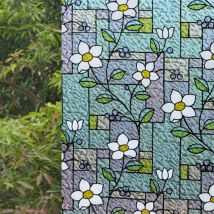 Film de confidentialité pour fenêtre Vitrail vitrail Film Film Film Couleur Motif Fleur de la Vie privée Sticker Autocollant Décoratif Film Vinyl