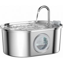 Fontaine a Eau Chat inox, Fontaine à Eau pour Chat avec Fenêtre Transparente, 3,2L Fontaine Eau Chat, Forme de Robinet - Lntyq