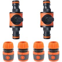 Hose Connector 2 pièces Raccord Rapide D'extrémité Raccords, Rapides Ensemble pour Tuyau D'arrosage, Connecteur Rapide avec Arrêt d'eau, pour Tuyau