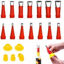 Kit d'outils de buse en caoutchouc intégrée universelle, buse de calfeutrage, buses à cartouche en silicone, buses de calfeutrage en plastique, buse