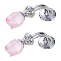 Kristall-Schrankknöpfe, 2 Stück, Einzel- und Doppelloch, mehrfarbiger Glaskristall-Rosenknopf, Schubladen-, Schranktür-Griff aus Zinklegierung,