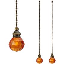 Lntyq Lot de 10 chaînes de traction pour ventilateur à boule orange - Longueur de la chaîne : 25,4 cm - Diamètre du pendentif : 2,8 cm - Hauteur :